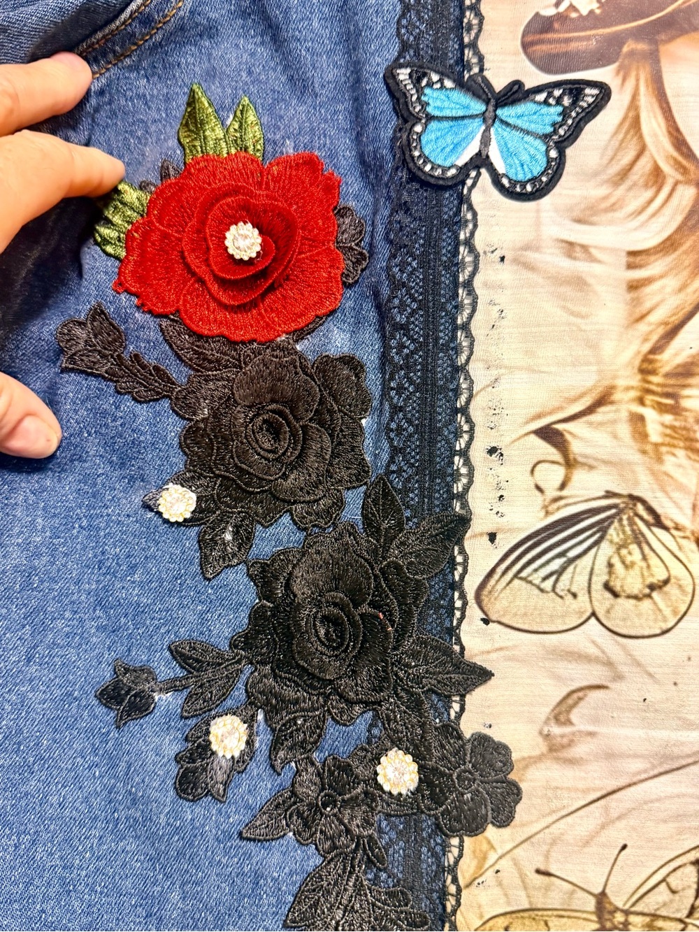 Embellished Stevie Nicks Denim Jacket - Picture 11 of 12